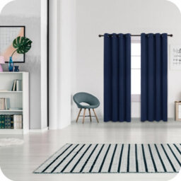 Deconovo Blackout Curtains Thermal Insulated Curtains Energy Saving Eyelet Blackout Curtains W52 X L54 Inch Navy Blue 2 Panels - thumbnail 3