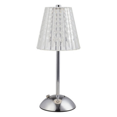 Komore Modern Chrome Cordless Led Table Lamp,touch Adjustable Brightness Colour Temp Anti Glare Led,usb Charging - image 1