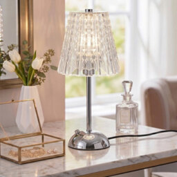 Komore Modern Chrome Cordless Led Table Lamp,touch Adjustable Brightness Colour Temp Anti Glare Led,usb Charging - thumbnail 3