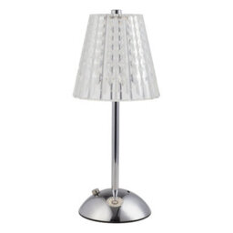 Komore Modern Chrome Cordless Led Table Lamp,touch Adjustable Brightness Colour Temp Anti Glare Led,usb Charging