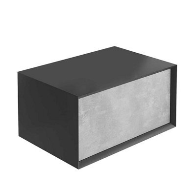 Plum&clay Declan Black & Concrete Wall Mounted Vanity Unit & Basin Set (W)800mm (H)400mm - image 1