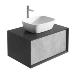 Plum&clay Declan Black & Concrete Wall Mounted Vanity Unit & Basin Set (W)800mm (H)400mm - thumbnail 2