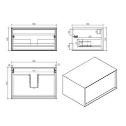 Plum&clay Declan Black & Concrete Wall Mounted Vanity Unit & Basin Set (W)800mm (H)400mm - thumbnail 8