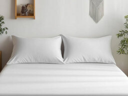 Luxury 400Tc Sateen Cotton Housewife Pillowcase Pair Hotel Quality Envelope Closing White