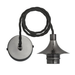 Industville Chelsea Glass Globe Pendant - 7 Inch, Clear Glass Globe - 7 Inch, Shiny Black Nickel Pendant Holder - thumbnail 3