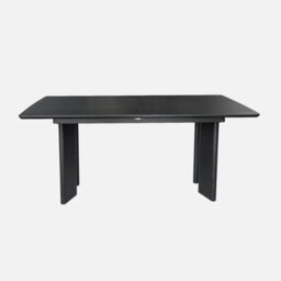 Sweeek - 6-8 Seater Rectangular Extendable Dining Table Rubberwood And Oak Veneer Black 170X90X76 Cm - Albane - thumbnail 4
