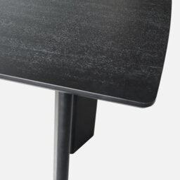 Sweeek - 6-8 Seater Rectangular Extendable Dining Table Rubberwood And Oak Veneer Black 170X90X76 Cm - Albane - thumbnail 6