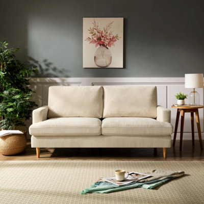 Newsome 3 Seat Fabric Sofa - Cream