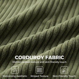 Homcom Loveseat Sofa With Wide Seat, Corduroy Upholstered, Green - thumbnail 6