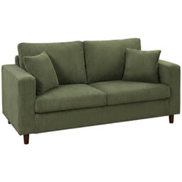 Homcom Loveseat Sofa With Wide Seat, Corduroy Upholstered, Green - thumbnail 2
