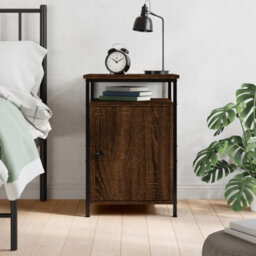 Berkfield Bedside Cabinet Brown Oak 40X42X60 Cm Engineered Wood