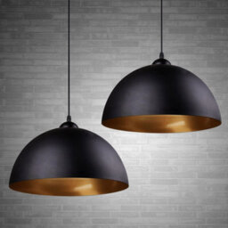 Frideko 2 Pack Lampshades For Ceiling Lights - Industrial Light Shade Black Pendant Fitting Kitchen Lighting Metal Lampshade