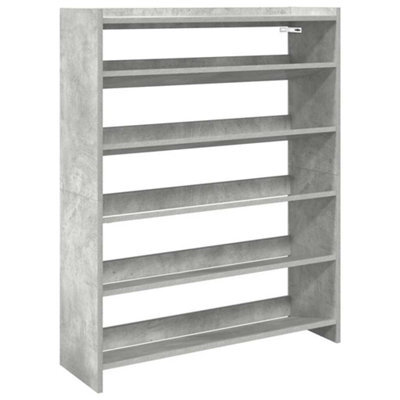 Berkfield Elegant Shoe Rack Concrete Grey 80X25X100 Cm Engineered Wood