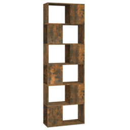 Berkfield Book Cabinet/room Divider Smoked Oak 60X24X186 Cm - thumbnail 2