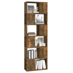 Berkfield Book Cabinet/room Divider Smoked Oak 60X24X186 Cm - thumbnail 4