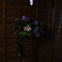 Primrose Artificial Duranta Purple Flowers Hanging Basket With Solar Light  26Cm - thumbnail 5