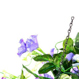 Primrose Artificial Duranta Purple Flowers Hanging Basket With Solar Light  26Cm - thumbnail 3