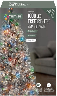 Raraion - 1000 Led Multi-Coloured Christmas Tree Lights With Timer, 25M, Clear Cable - image 1