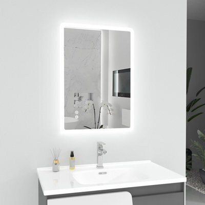 T&k Bathroom Mirror With Led Lights 80X60Cm,with Anti-Fog,3-Colours Dimmable,adjustable Brightness,touch Control&memory Function - image 1