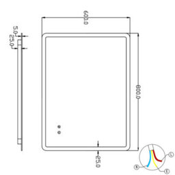 T&k Bathroom Mirror With Led Lights 80X60Cm,with Anti-Fog,3-Colours Dimmable,adjustable Brightness,touch Control&memory Function - thumbnail 7