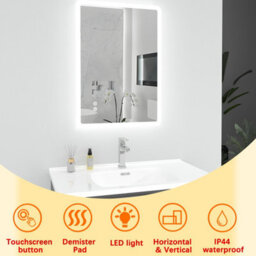T&k Bathroom Mirror With Led Lights 80X60Cm,with Anti-Fog,3-Colours Dimmable,adjustable Brightness,touch Control&memory Function - thumbnail 2