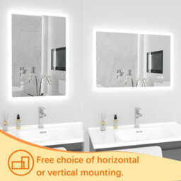 T&k Bathroom Mirror With Led Lights 80X60Cm,with Anti-Fog,3-Colours Dimmable,adjustable Brightness,touch Control&memory Function - thumbnail 6