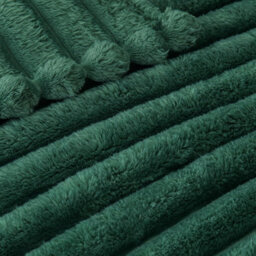 Dyzi Supersoft Ribbed 150X200Cm Jacquard Fleece Throw Blanket  Cozy Sofa & Bed Throw Dark Green - thumbnail 3