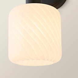 Valuelights Emery Frosted Swirl Glass Shade Matte Black Wall Light With Bulb - thumbnail 4