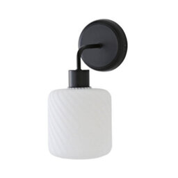 Valuelights Emery Frosted Swirl Glass Shade Matte Black Wall Light With Bulb - thumbnail 7