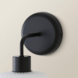 Valuelights Emery Frosted Swirl Glass Shade Matte Black Wall Light With Bulb - thumbnail 5