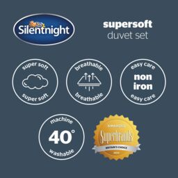 Silentnight White Plain King Polyester Duvet Cover & Pillow Case Set - thumbnail 6