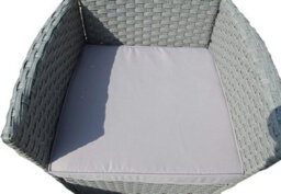 Furniture One Rattan Bistro Set Furniture Grey 3 Pcs Patio Weave Companion Chair Table Set 2 Seater - thumbnail 3