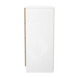 Foggia Matt White Light Oak Effect 4 Drawer Chest (H)875mm (W)740mm (D)386mm - thumbnail 6