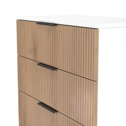 Foggia Matt White Light Oak Effect 4 Drawer Chest (H)875mm (W)740mm (D)386mm - thumbnail 4