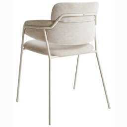 Beliani Set Of 2 Dining Chairs Paonia Chenille Light Beige - thumbnail 5