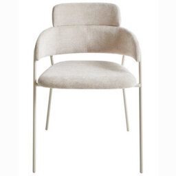 Beliani Set Of 2 Dining Chairs Paonia Chenille Light Beige - thumbnail 4