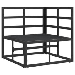 Berkfield Stylish Outdoor Furniture With Cushion With Pillow Black Aluminium - thumbnail 4