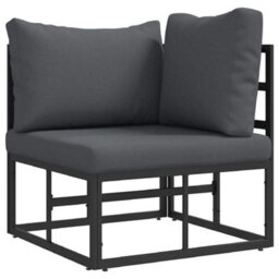 Berkfield Stylish Outdoor Furniture With Cushion With Pillow Black Aluminium