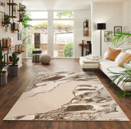 Smart Living Parma Modern Shimmer Rug - Soft Luxury For Living & Bedroom - Beige - 120 X 170 Cm - thumbnail 4