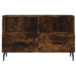 Berkfield Sturdy Tv Cabinet Smoked Oak 80X36X50 Cm Engineered Wood - thumbnail 5