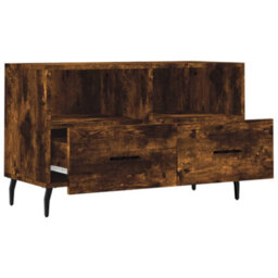 Berkfield Sturdy Tv Cabinet Smoked Oak 80X36X50 Cm Engineered Wood - thumbnail 6