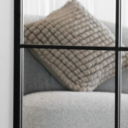 Jōbū Jobu Home - Kyo - Full Length Black Metal Rectangle Lattice Window Mirror - 180Cm X 90Cm - thumbnail 2