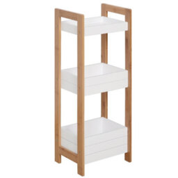 Homcom 3-Tier Bathroom Rack Organizer Storage Shelf Rack Free Standing Bamboo - thumbnail 2
