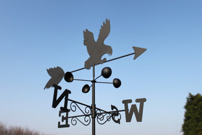 Garden Market Place Weathervane - Eagle Steel Weathervane With Ground Spike And Wall Fixing. - image 1