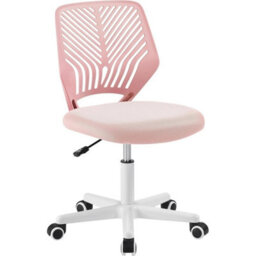 Pink Armless Office Chair - Adjustable Height & Smooth Mobility - thumbnail 1