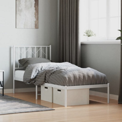Berkfield Metal Bed Frame Without Mattress With Headboard White 75X190Cm - image 1