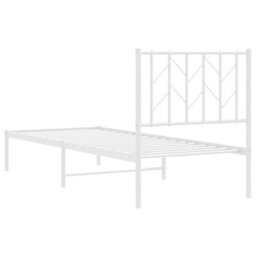 Berkfield Metal Bed Frame Without Mattress With Headboard White 75X190Cm - thumbnail 7