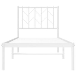 Berkfield Metal Bed Frame Without Mattress With Headboard White 75X190Cm - thumbnail 5