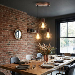 Industrial Vintage Pendant Light With 3 Adjustable Hanging  Wire  E27 Base Ceiling Fixture For Kitchen Island, Dining Room - thumbnail 7