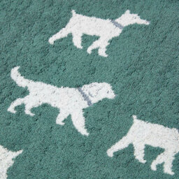 Homescapes Green Dog Pattern 100% Cotton Hand Towel - thumbnail 3